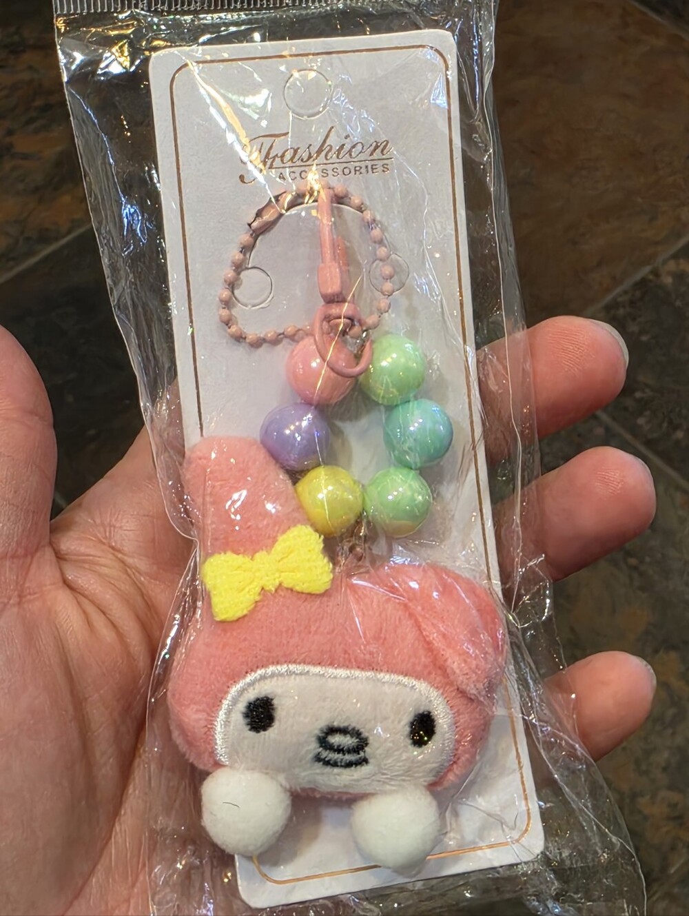 My Melody Plush Bead Keychain/Bag Charm